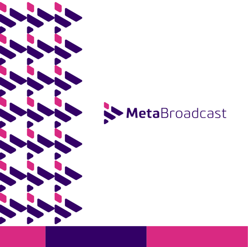 Broadcast design with the title 'modern logo for Meta Broadcast'