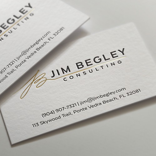 Signature design with the title 'Jim Begley Consulting'