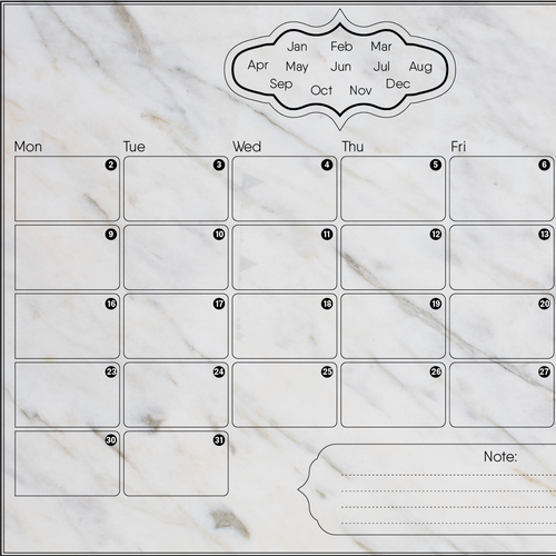Calendar design with the title 'Calendar'