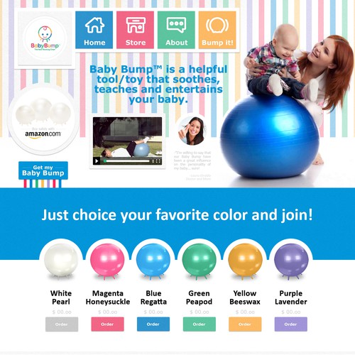 HTML5 website with the title 'WebDesign :: Baby Bump - USA'