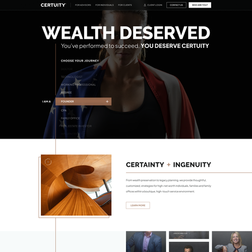 Formal design with the title 'Investment Advisory Firm Homepage'