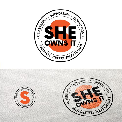 Feminist logo with the title 'Bold Stamp Logo for Women Entrepreneurs Community'