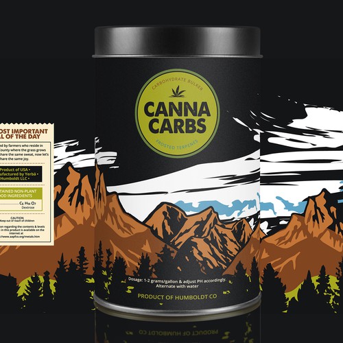 Green label with the title 'Cannacarbs'