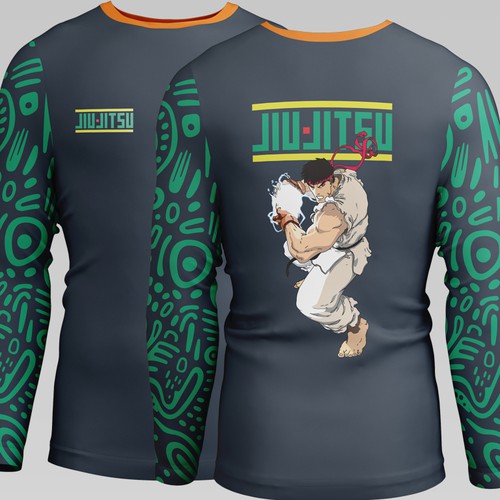 Jiu-jitsu design with the title 'BJJ Rashguard'