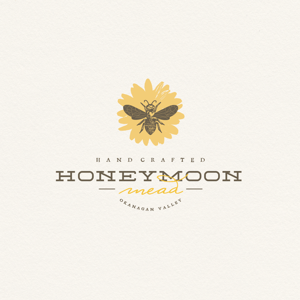 Gold tree logo with the title '***Meadery Logo - Honeybees, Wine, Bees, Beekeeping, Family Owned***'