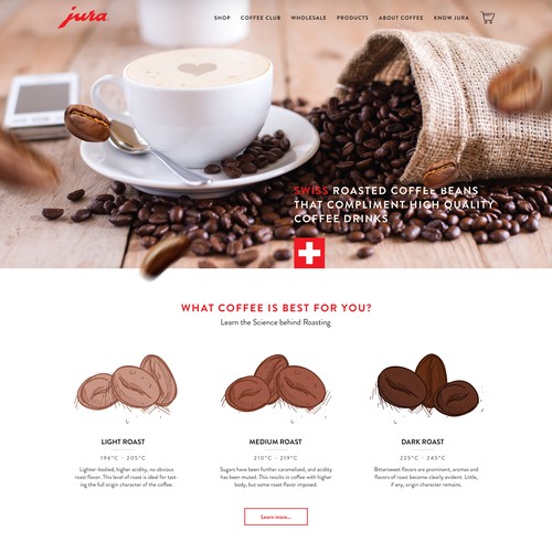 Creative website with the title 'Luxury Coffee Boutique Web Design'