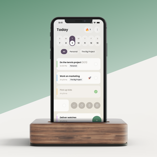 Planner design with the title 'Task management and To Do app'
