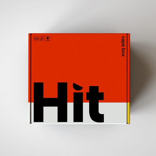 Brand packaging with the title 'Vape Branding - Hit Liquid'