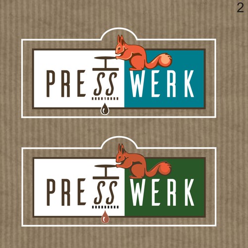 Squirrel logo with the title 'Logo Concept for a german oil mill (nuts)'