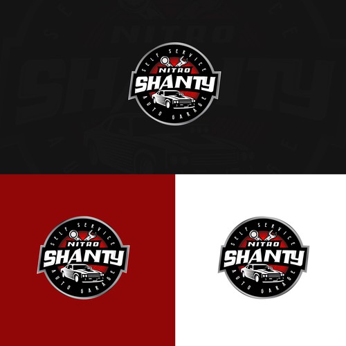 Automotive logo with the title 'NITRO SHANTY..Self Service Auto Garage'
