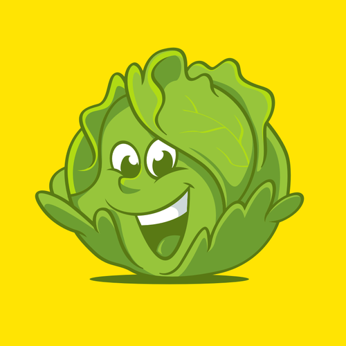 Cute logo with the title 'Laughing lettuce'