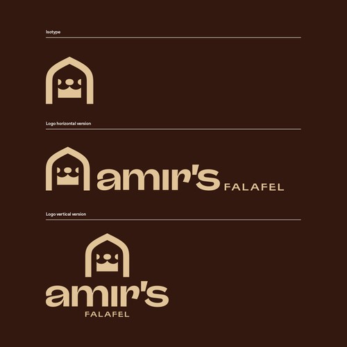 Fast food design with the title 'Amir’s Falafel — Visual Identity'