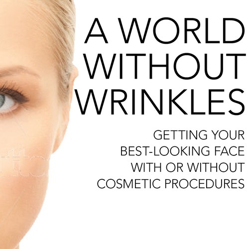 Graphic book cover with the title 'Book Cover for A World Without Wrinkles'