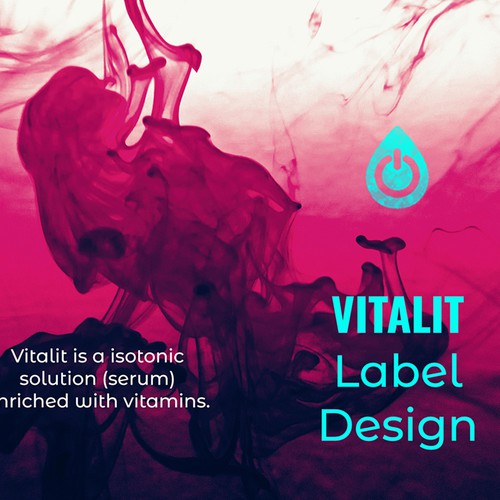 Sports label with the title 'Label Design Vitamin Drink'
