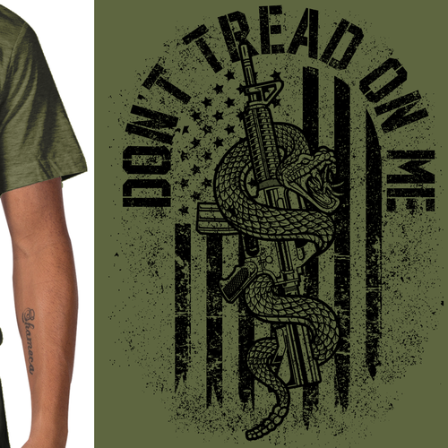 Army t-shirt with the title 'Don’t tread on me'