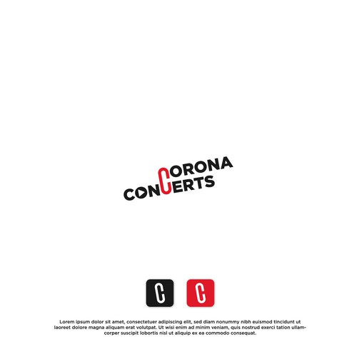 Corporate identity logo with the title 'Corona Concerts logo designs'