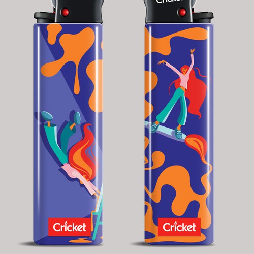 Artist illustration with the title 'Illustration for Cricket lighter'