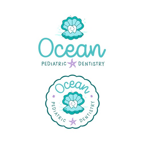 Shell design with the title 'ocean pediatric dentistry '