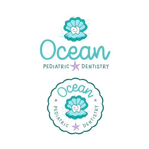 Shell logo with the title 'ocean pediatric dentistry '