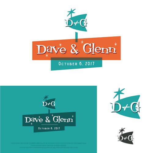 Mid-century modern logo with the title 'Logo Concept for Wedding'