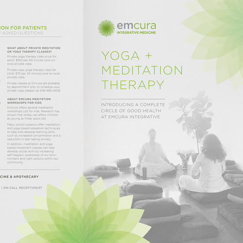 Lotus design with the title 'Yoga and meditation flyer'
