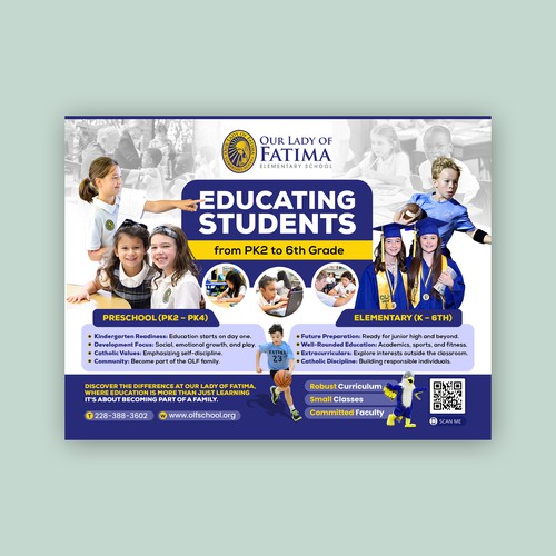 Catholic design with the title 'school postcard'