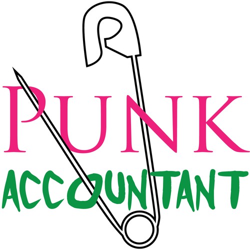 Heavy metal logo with the title 'Off beat logo for Punk Accountant blog'