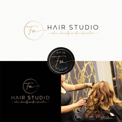 Beauty salon design with the title 'FM - Hair Studio'