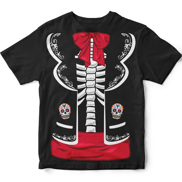 Dia de los Muertos design with the title 'The winning t-shirt design for a project inspired by the Mexican holiday'