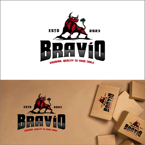 Vegan logo with the title 'bravio'