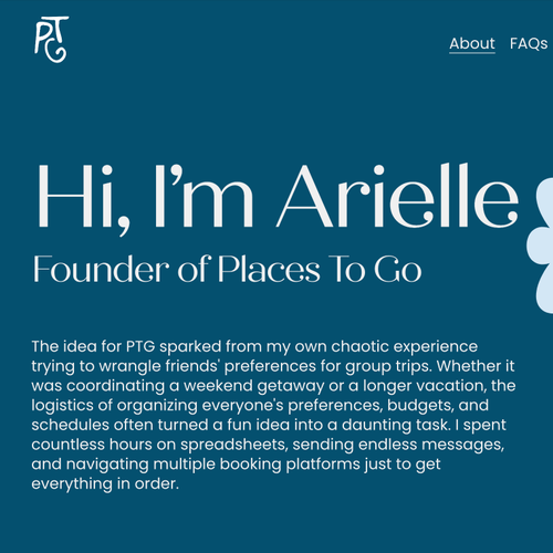 Event planning design with the title 'Budget-friendly, quick-turnaround website design for app'