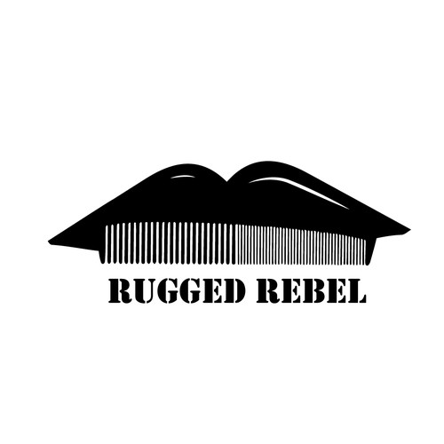 Mustache logo with the title 'Rugged Rebel'