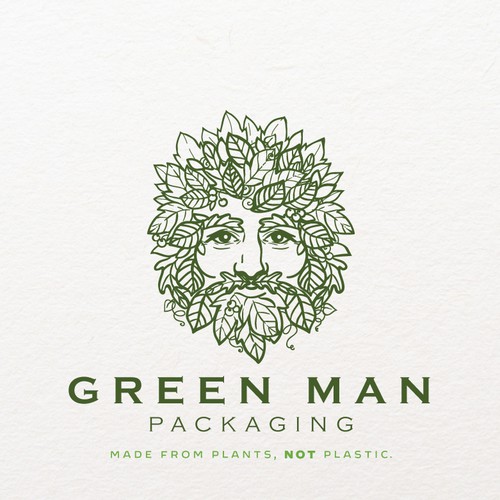 Mythology logo with the title 'Green Man Packaging'