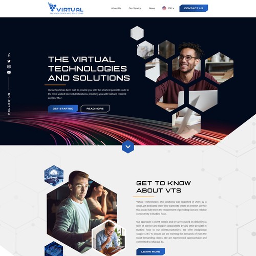 Internet website with the title 'Website Design for an ISP'