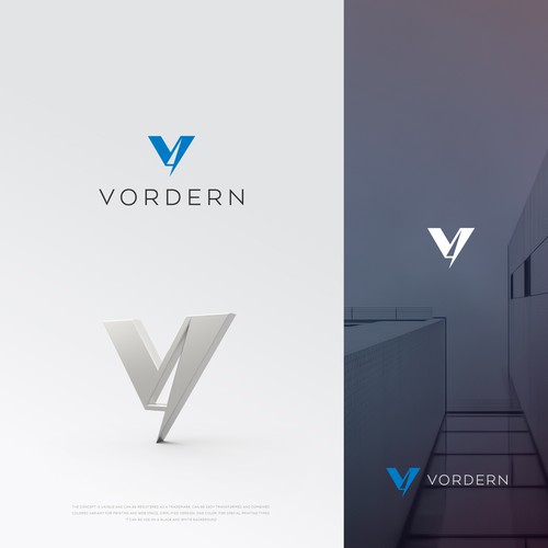 Sharp logo with the title 'V-logo concept. lettering'