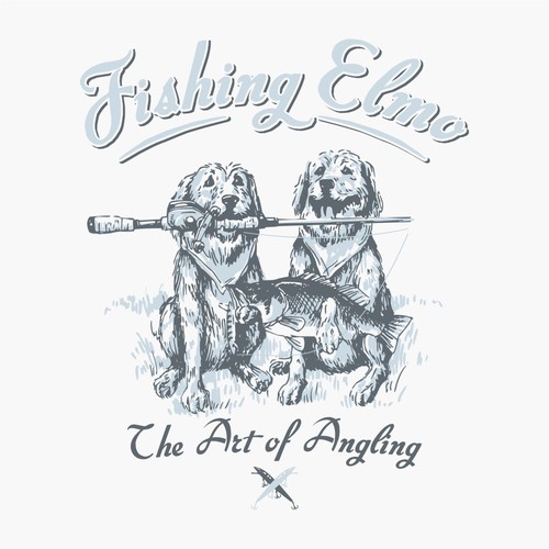 Line art t-shirt with the title '"Golden Retriever" need T shirt design for Bassfishing tackle shop.'