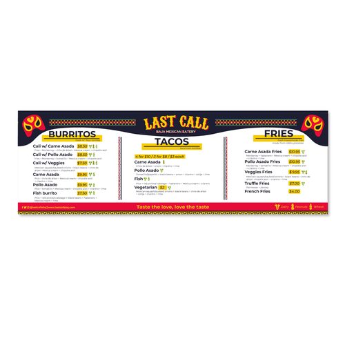 Mexican restaurant design with the title 'Main menu banner design'