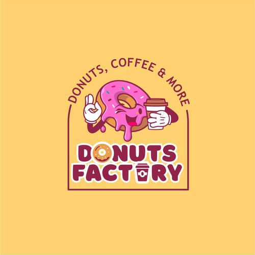 Snack logo with the title 'Donuts Factory'