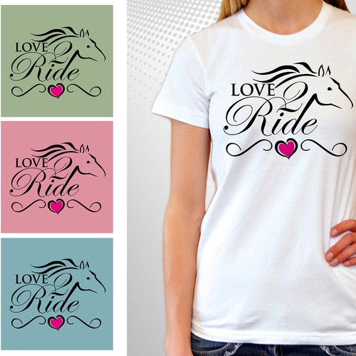 Equestrian design with the title 'T-Shirt for women and girls who love horseback riding'