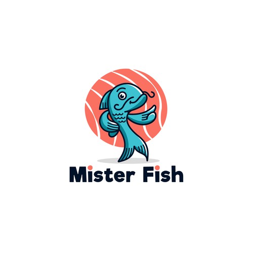 Seafood brand with the title 'Playful fresh logo for a seafood eatery'