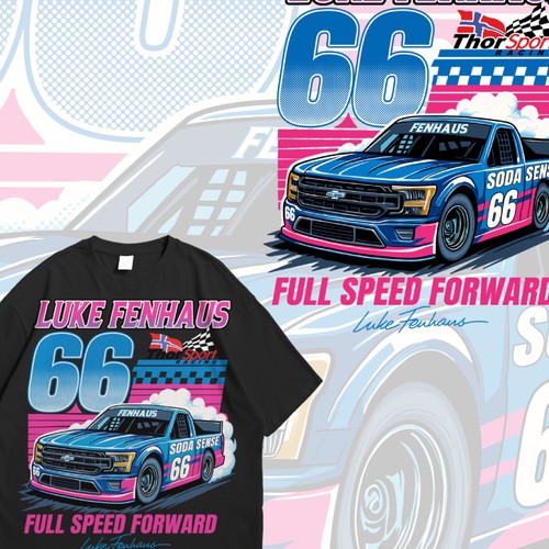 Badge t-shirt with the title 'Nascar speed '