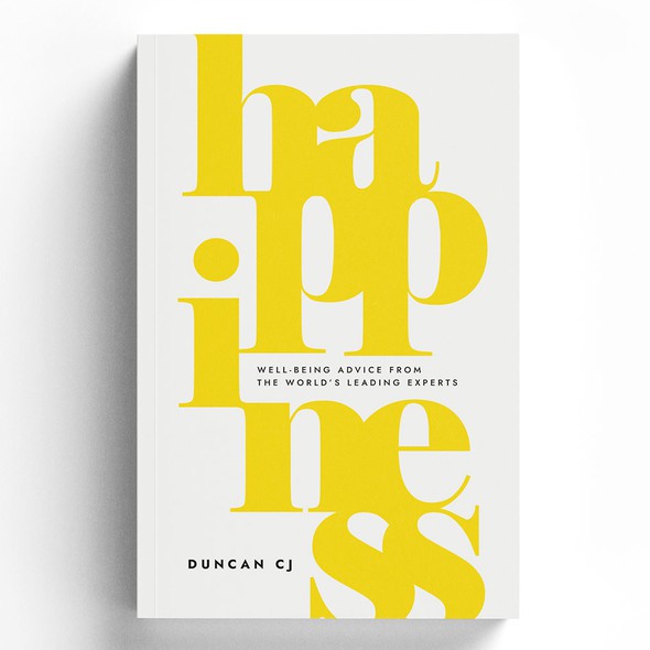 Yellow book cover with the title 'Happiness'