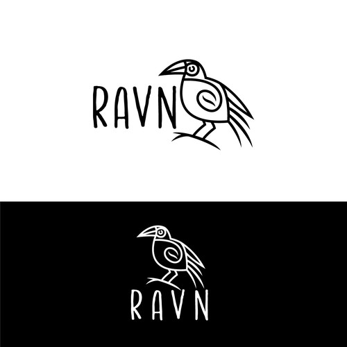 Raven logo with the title 'Ravan and Coffee'