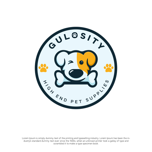 Kawaii logo with the title 'Pet Supplies for Gulosity Logo Concept'