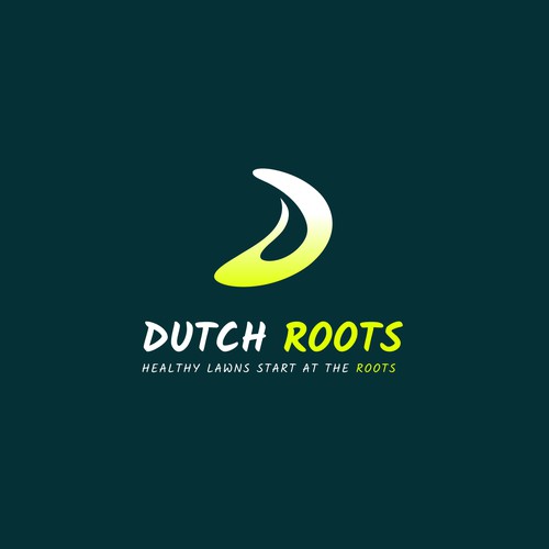 Vector logo with the title 'Premium Lawn Care & Landscaping Logo Design'