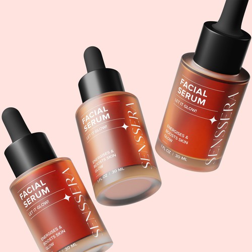 Dropper bottle label with the title 'Minimal & Clean Label Design'