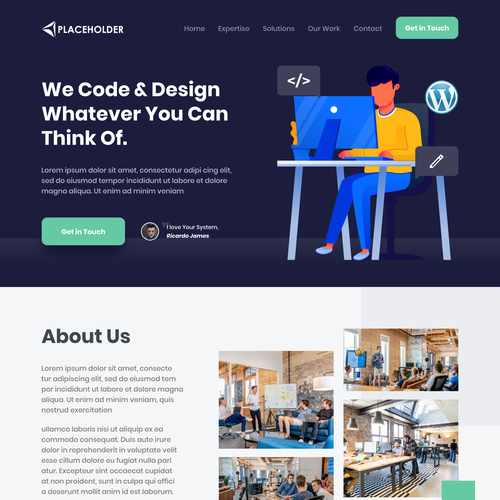 Development website with the title 'Website Redesign Concept'