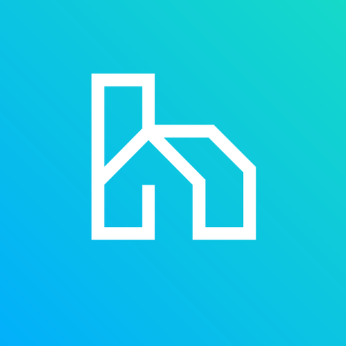 H logo with the title 'lowercase H + home'