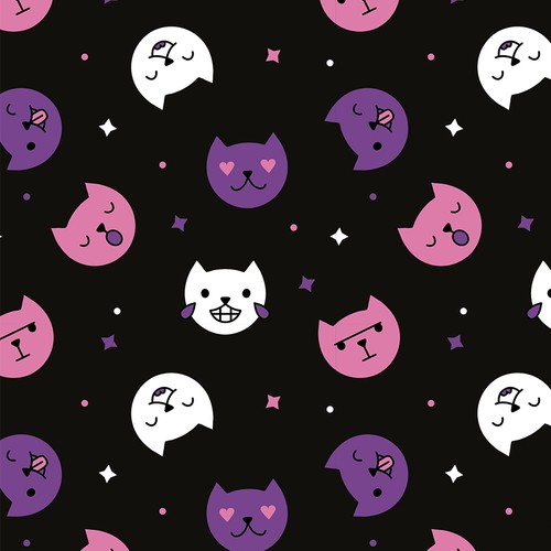 Seamless design with the title 'Kitties seamless pattern design for socks'