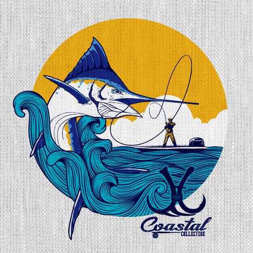 Fishing t-shirt with the title 'An illustration tshirt design for Coastal Collective.'